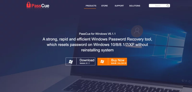 Passcue Windows 10 Password Reset Tool