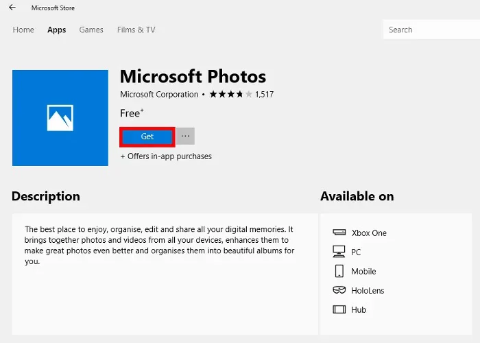 Download Microsoft Photos