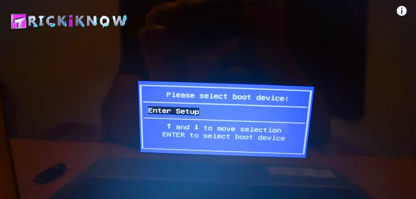 Boot menu of asus x540 laptop